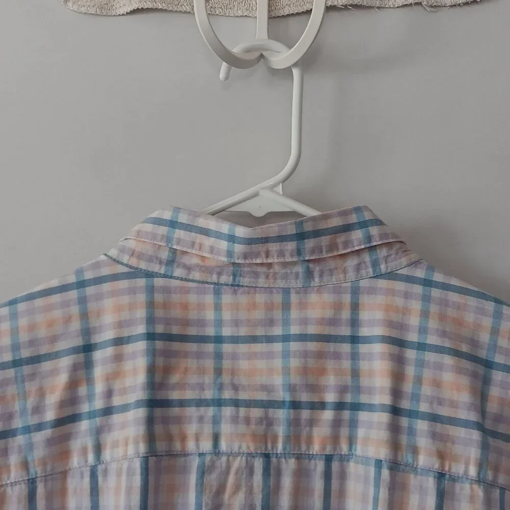 COLUMBIA Pastel Plaid Short Sleeved Button Down Shirt Size XXL - Picture 6 of 8